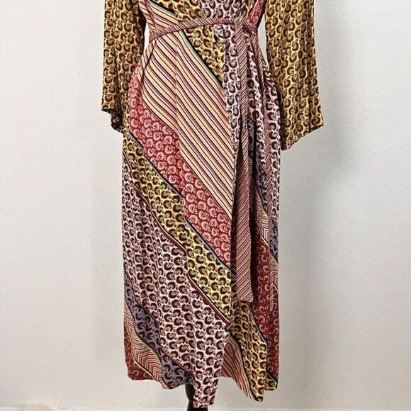 CAbi Womens Poet Patchwork Open Front Waist Tie Kimono Jacket Dress Boho Small - Picture 7 of 10